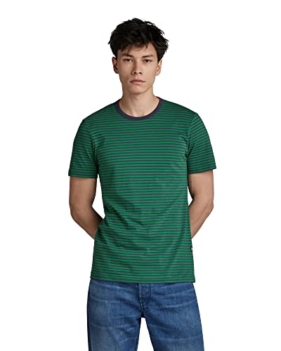 G-STAR RAW Męski t-shirt w paski Slim, Wielokolorowy (Jolly Green/Dk Grape Stripe C339-d954), XXL