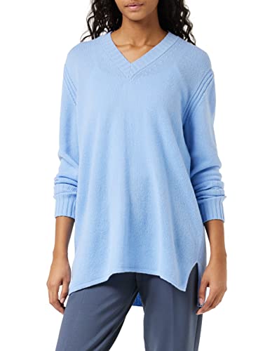 United Colors of Benetton Damski sweter z dekoltem w serek M/L 1244d400m, jasnoniebieski intensywny 33 g, S