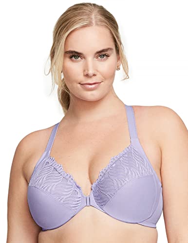 Biustonosz Glamorise Wonderwire w dużych rozmiarach z fiszbinami, tył pływacki i zamknięcie z przodu nr 1246, Jasny bzu, 105F