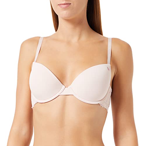 Emporio Armani Damski biustonosz Second Skin z mikrofibry i Lace Push Up, ró?owy (powder pink), 75B