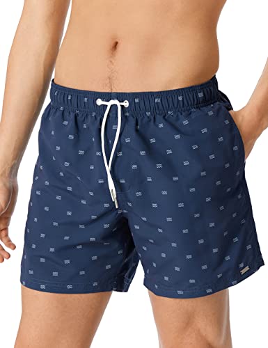 Schiesser Szorty Kąpielowe Męskie, Ciemnoniebieski Wzór, 8