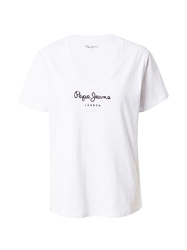 Pepe Jeans Damska koszulka z dekoltem w serek Wendy, biały, XS