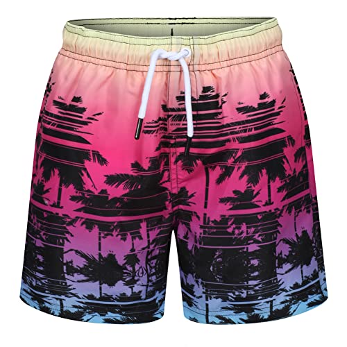 RIPT Performance Spodenki dla chłopców Ript Essentials Boys Palm Print Swim Trunks szorty kąpielowe, rose, 9-10 Lata