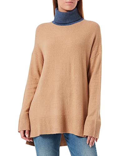 TOM TAILOR Damski sweter z golfem 1032619, 30263 - Soft Light Camel Melange, M