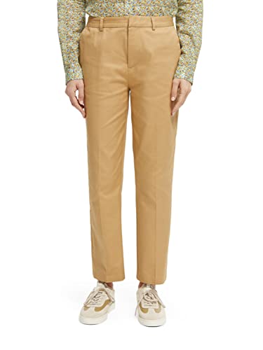 Scotch & Soda Abott-Mid Rise Tapered Chino damskie spodnie z bawełny organicznej, Sand 0137, 27W / 30L