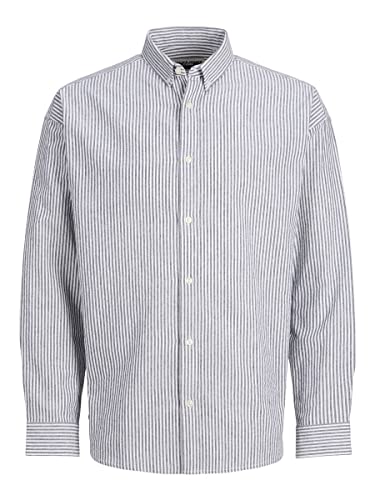 JACK & JONES Męska koszula Jcoarc Oxford, Navy Blazer/paski: paski, M