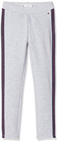 Tommy Hilfiger Dziewczęce legginsy z zakrzywionym obszyciem, wrzos szary, 74