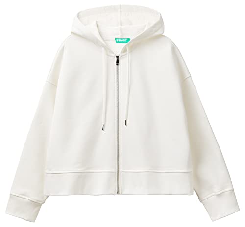 United Colors of Benetton Kurtka damska C/CAPP M/L 3ojad500b bluza z kapturem, mleczna biel 074, S, Mleko białe 074, S