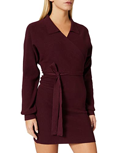 VERO MODA Damska sukienka VMSUNNA LS V-Neck Collar Dress GA Sukienka, Port Royale/Szczegóły: W Melange, S