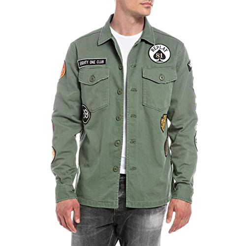 Replay Męska kurtka M8825N, 438 Light Military, XS, 438 LIGHT MILITARY, XS