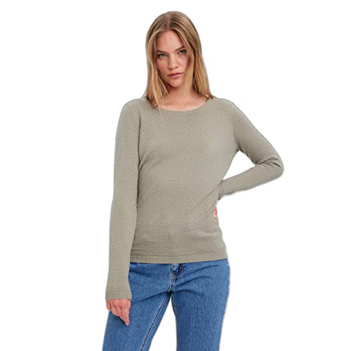 VERO MODA Sweter damski z teksturą, Laurel Oak, M