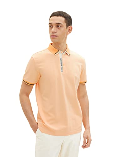TOM TAILOR Męska koszulka polo, 31503 - pomarańczowy Vintage Beige Twotone, XL