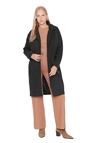 TRENDYOL Trendyol Regular Basic płaszcz damski płaszcz z tkanego płaszcza damskiego (1 sztuka), Antracyt, 36