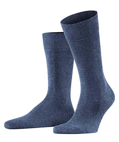 FALKE Mężczyźni Skarpety Family M SO Zrównoważona Bawełna jednokolorowe 1 Para, Niebieski (Light Denim 6660), 43-46