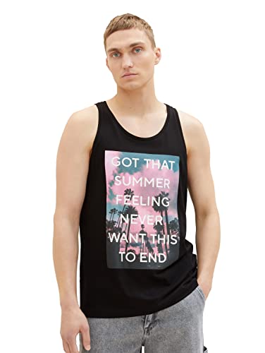 TOM TAILOR Denim Męski 1037204 Tanktop, 29999-Black, XL, 2999 - Black, XL
