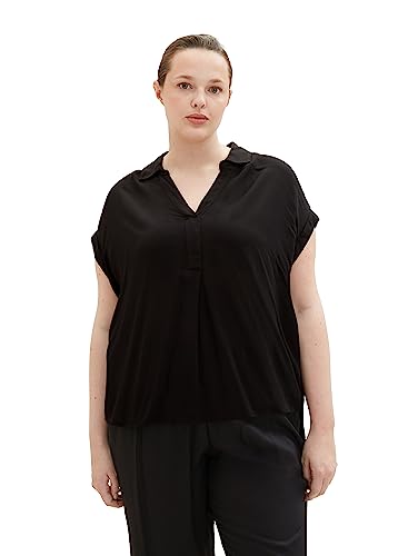 TOM TAILOR Damska 1037305 Plussize bluzka, 14482-Deep Black, 50, 14482 – Deep Black