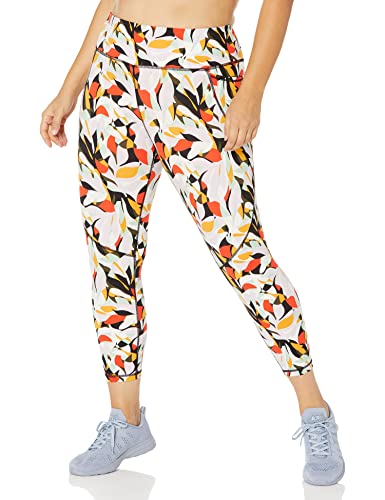 Sweaty Betty Damskie legginsy treningowe Power 7/8, nadruk z zielonym przodem, rozmiar M, Zielony nadruk z przodu, M