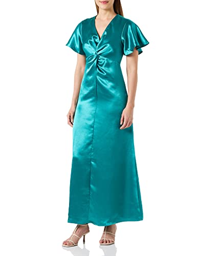 Vila Damska sukienka Visittas z dekoltem w serek S/S Maxi Dress-Noos, Alhambra, 34