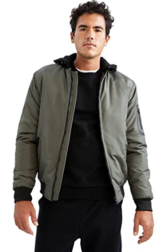 DeFacto Płaszcz męski do odzieży rekreacyjnej - DeFacto płaszcz męski do odzieży wierzchniej (khaki, 3XL), khaki, 3XL