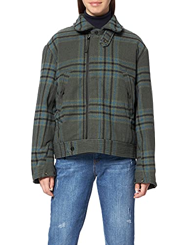 G-Star Raw - Damska kurtka vintage, rozmiar: XS, kolor: grafitowy drew kratka, Grafitowa kratka Drew, XS