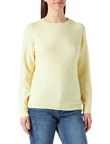 Vero Moda Damska bluzka z okrągłym dekoltem Vmdoffy Ls Ga Noos sweter, Lemon Meringue/Detail:melange, XS