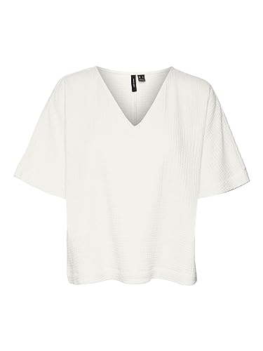 VERO MODA Damski top Vmnatali Ss Noos, Snow White, XL