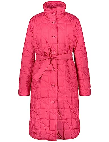 Taifun Damski lekki płaszcz pikowany z paskiem do wiązania, długi rękaw, płaszcz bez wełny, kurtka przejściowa, jednokolorowa, Luminous Pink, 42