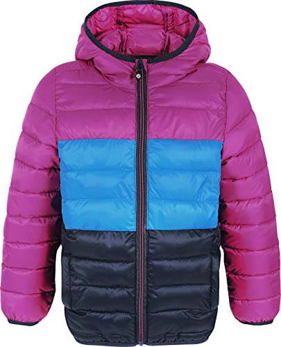 Color Kids Unisex Kids with Hood, Quilted Jacket, Festival Fuchsia, 98 (DE)