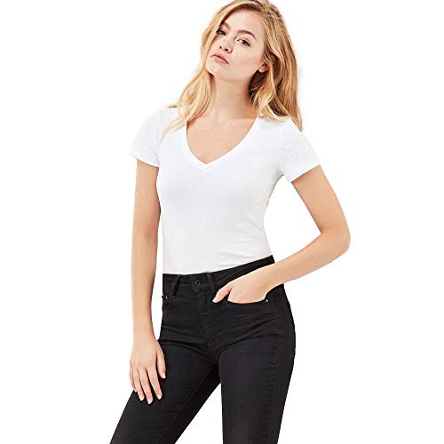 G-STAR RAW Damska koszulka z dekoltem w serek, Biały (White D07211-3310-110), 3XS
