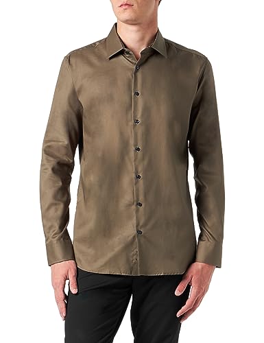 Seidensticker Męska koszula z długim rękawem Extra Slim Fit, ciemnozielony, 40