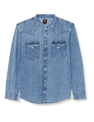 Lee Męska koszula regular westernowa, PREP Blue, L, Prep Blue, L