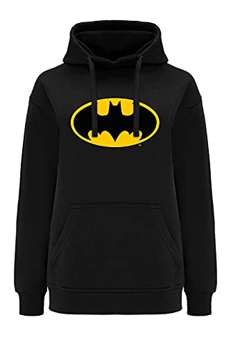ERT GROUP oryginalna i oficjalnie licencjonowana przez DC czarna bluza damska z kapturem, nadruk jednostronny, wzór Batman 001, rozmiar XS