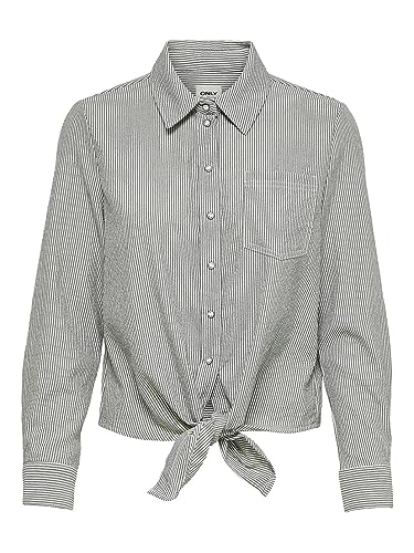 Only Onllecey Ls Knot Shirt Noos WVN Bluzka damska, Kalamata/Paski: Cloud Dancer, L