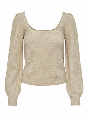 ONLY Onlkarinna L/S Squareneck KNT sweter damski, Kamie? Pumeksowy, M