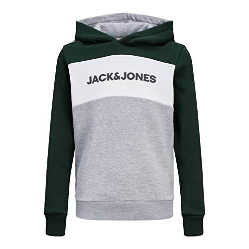 JACK&JONES JUNIOR Jjelogo Blocking Sweat Hood Noos Jnr bluza chłopięca, Pine Grove, 152