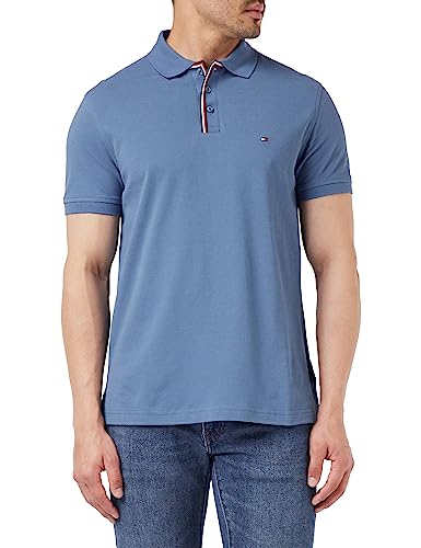 Tommy Hilfiger Męska koszulka polo RWB z plisą REG S/S, Blue Coast, S, Blue Coast, S