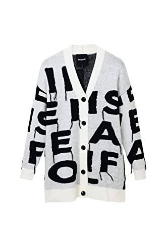 Desigual Women's JERS_IVET 1001 RAW sweter damski, biały, S