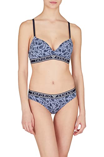 Emporio Armani damskie śpiączki Damskie spodnie bawełniane z nadrukiem Majtki, Marynarka wojenna/Paisley Pr., S