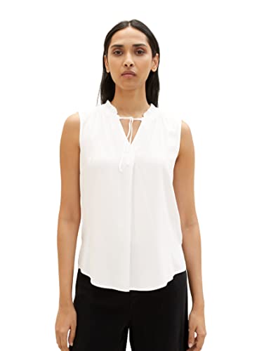 TOM TAILOR Damska bluzka z falbankami, 10315 - Whisper White, 32