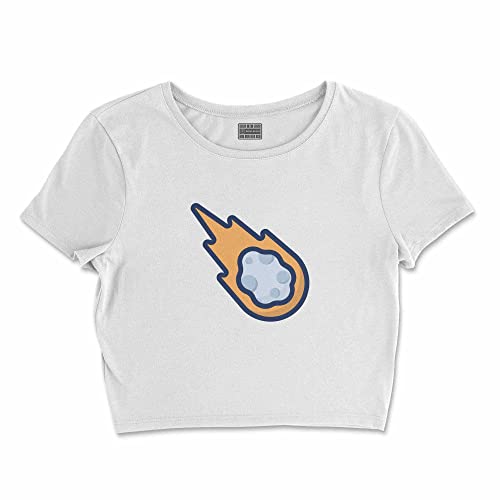 Bona Basics, Damski T-shirt basic, z nadrukiem cyfrowym, 100 bawełny, biały, swobodny, damski top, rozmiar: L, biały, L Krótki