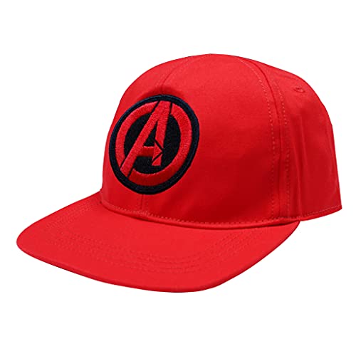 Marvel Comics Avengers czapka bejsbolówka z wymiennym logo | oficjalny produkt | czapka superbohatera, pomysł na prezent urodzinowy dla chłopców, Czerwony, S-M