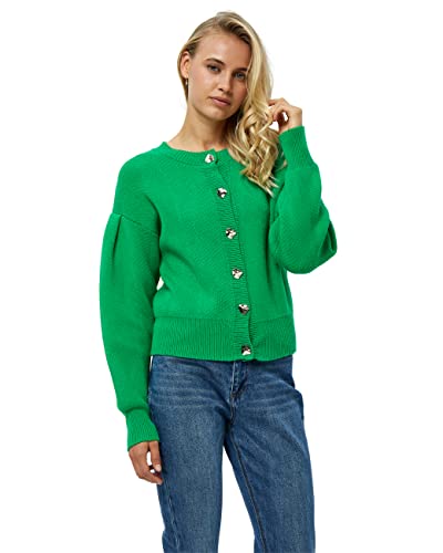 Peppercorn Damski kardigan Rosalia Puffsleeve, jasnozielony, L, Intensywna zieleń, L