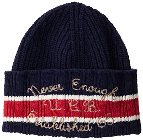 United Colors of Benetton Męska czapka z dzianiny 1344ka002 zestaw akcesoriów zimowych, ciemnoniebieska 902, L