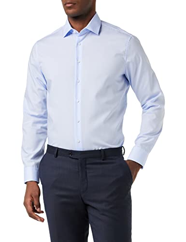 Seidensticker Herren Business Hemd Tailored Fit Męska koszula biznesowa, Niebieski (Blau 14), 45