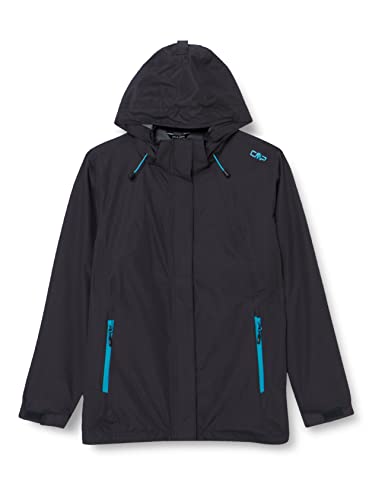 CMP Damska kurtka polarowa Knit Tech Melange z kapturem, Boy, Deep Lake-Danube, 92, antracytowa, 52