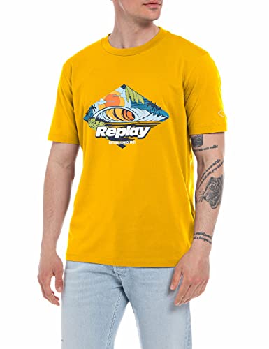 Replay T-shirt męski, Ocra Yellow 545, M