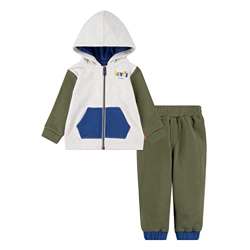 Levi's Kids Dziecięca chłopięca bluza z kapturem LVB Colorblock 6EH010, Loden Greene, 18 miesięcy, Loden Greene, 18 miesi?cy