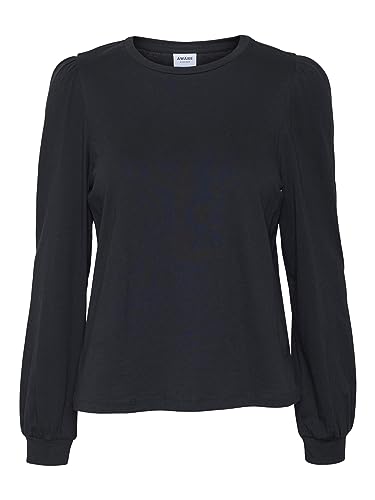 VERO MODA Women's VMKERRY LS O-Neck TOP VMA NOOS T-Shirt, czarny, L, czarny, L