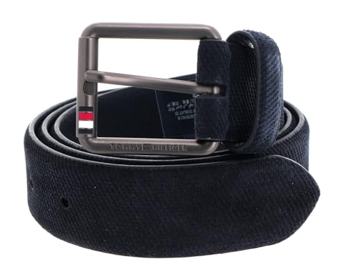 Tommy Hilfiger Męski pasek skórzany 3,5 na co dzień, niebieski (Kosmiczny Błękit), 95