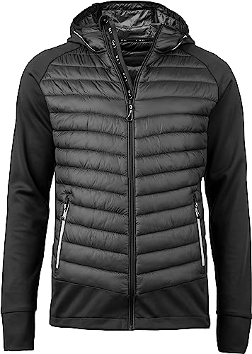 Deproc Active Męska kurtka polarowa, wiatrówka, kurtka przejściowa MIRK PEAK MEN, czarny, L